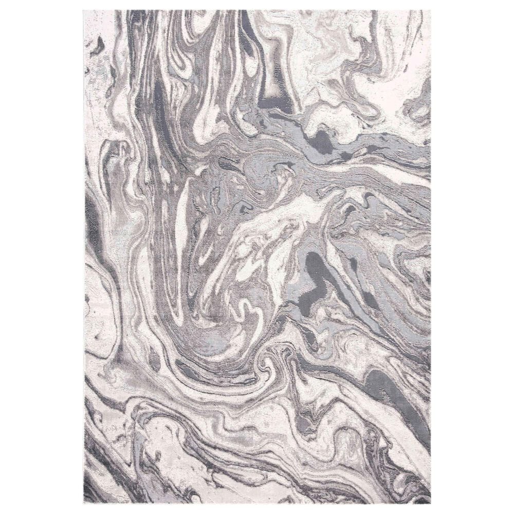 Feizy Prasad Abstract 8" x 11" Light Gray Area Rug, , large