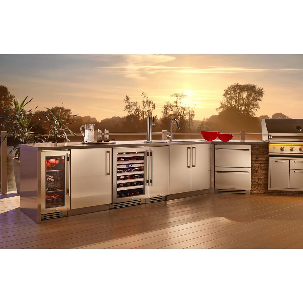 True Residential 5.5 Cu. Ft. Undercounter Wine Cabinet with Right Hinge and Glass Door in Stainless Steel, , large