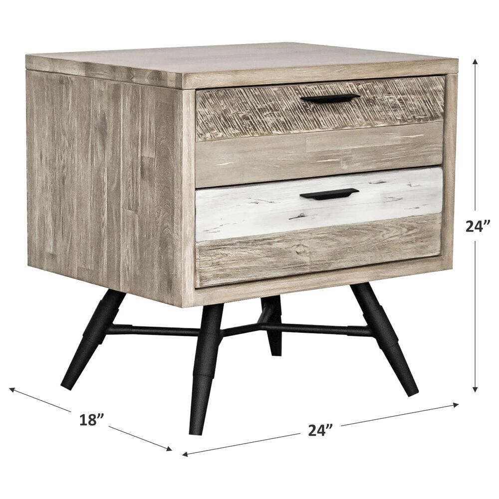 Blue River Bridges 2-Drawer Nightstand in Natural and Gray, , large