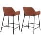 LumiSource Daniella 24" Counter Stool with Camel Upholstery in Black (Set of 2), , large