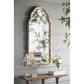 Hearth and Haven Wood Arched Mirror with 3 Small Medallions in Cream and Gold, , large