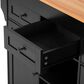 HOMLUX 86" Kitchen Island with Extendable Dining Table in Black, , large