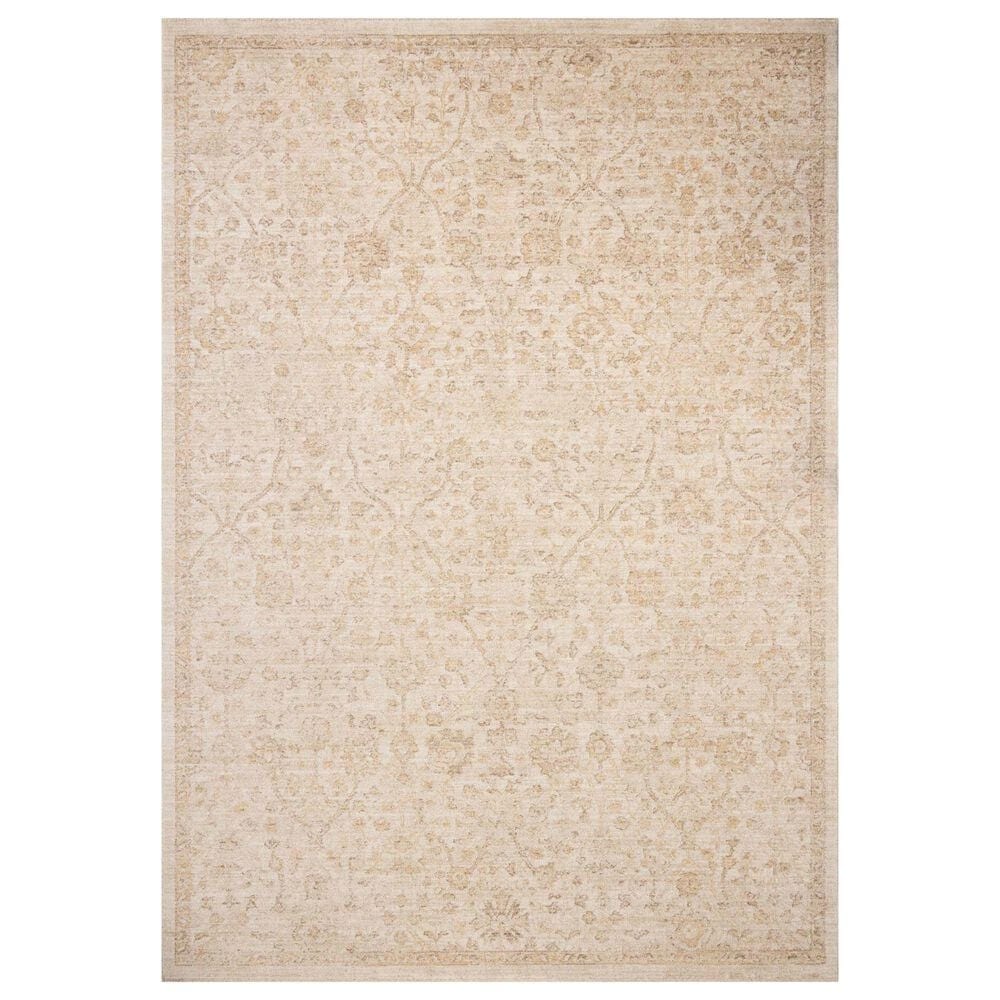 Chris Loves Julia x Loloi Palma Ivory and Sand 11"6" x 15"7" Area Rug, , large