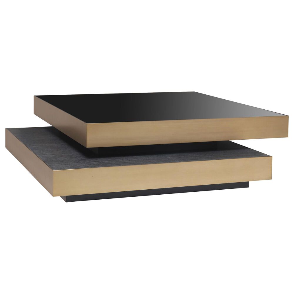 Eichholtz Shelton Coffee Table in Brushed Brass, Black and Charcoal Grey, , large