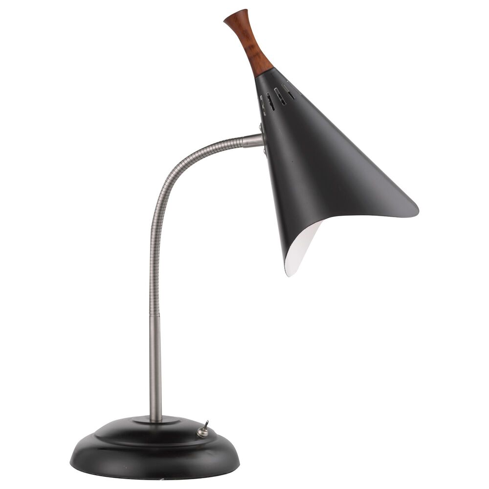 Adesso Draper Desk Lamp in Brushed Steel/Black, , large