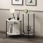 HOMLUX 2-Tier Side End Table in Marble White and Black, , large