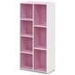 HOMLUX 7-Cube Reversible Open Shelf Storage Bookshelf in White and Pink, , large