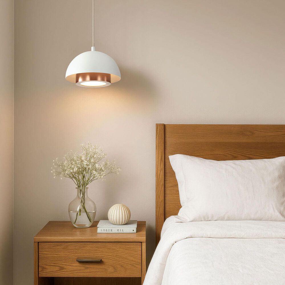 Golden Lighting Solsken 12" 1-Light Pendant in Sand White, , large