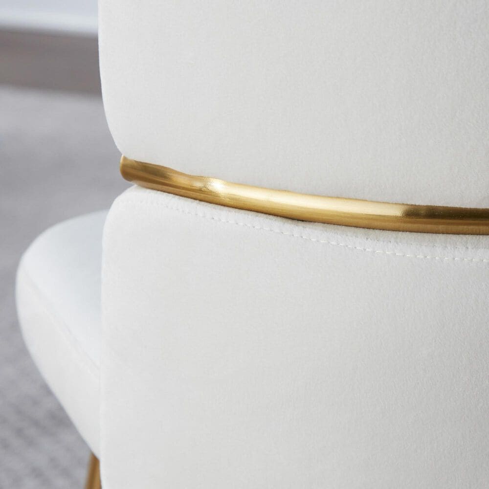 LumiSource Cinch Side Chair with Cream Velvet Cushion in Gold &#40;Set of 2&#41;, , large