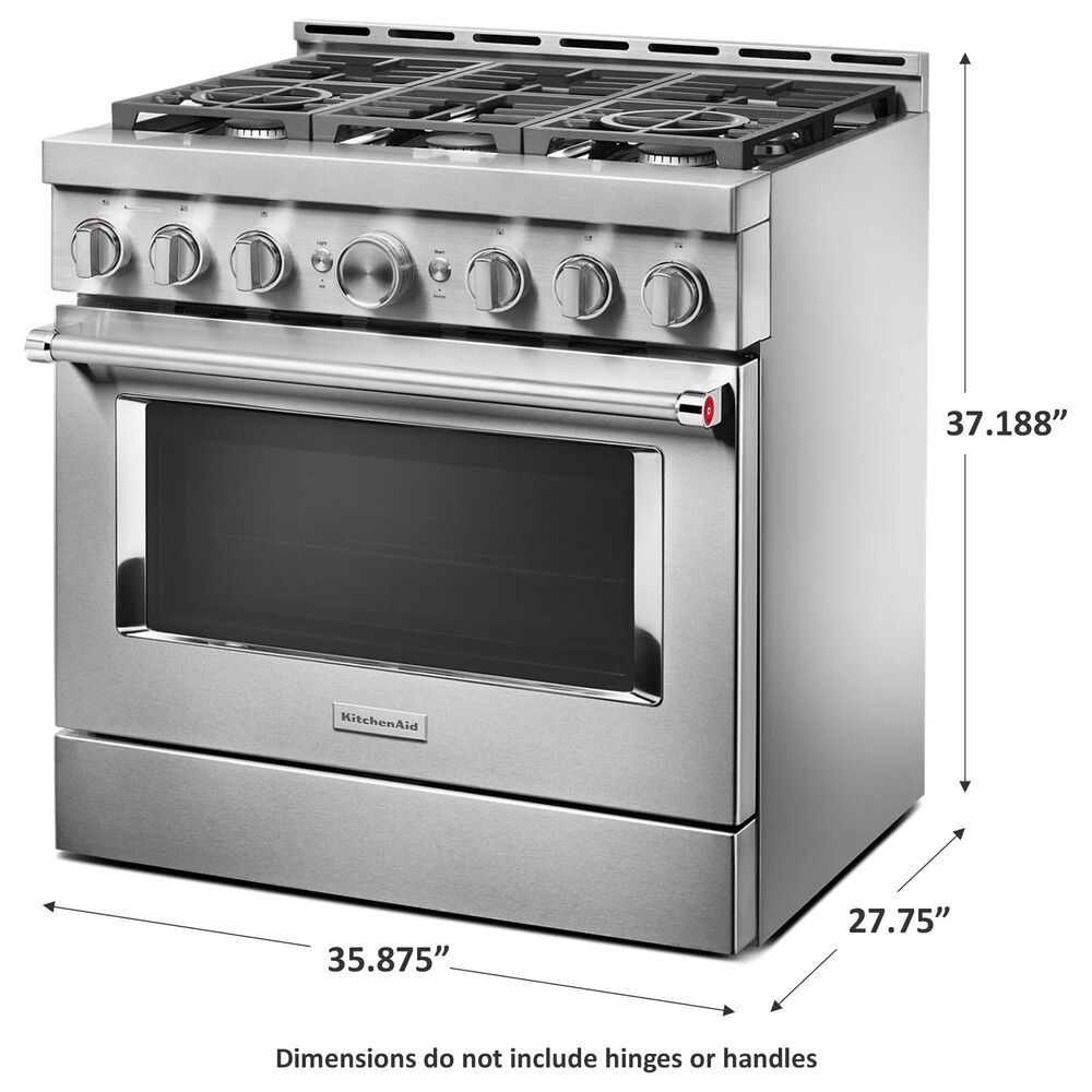 KitchenAid 5.1 Cu. Ft. Commercial Gas Range with 6 Burners in Stainless Steel, , large