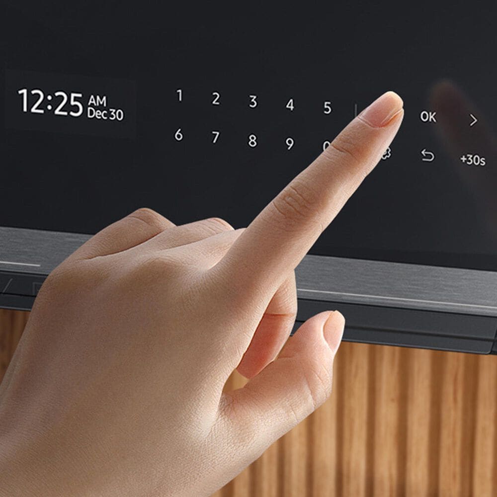 Samsung 2-Piece Kitchen Package with 6 Cu. Ft. Freestanding Gas Range and 2.1 Cu. Ft. Bespoke Fingerprint Resistant Over-the-Range Microwave in Stainless Steel, , large