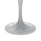 Leisuremod LeisureMod Verve Collection 36 Round Dining Table, White Base with Sintered Stone Grey Top, , large