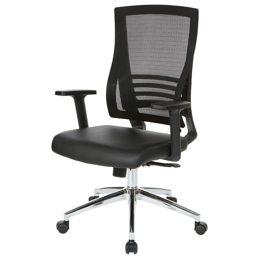 OSP Home Office Chair with Black Cushion with Chrome Finish, , large