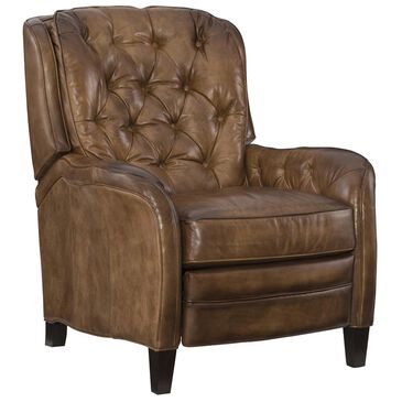 Hooker Furniture Leather Tufted Recliner in Brown, , large