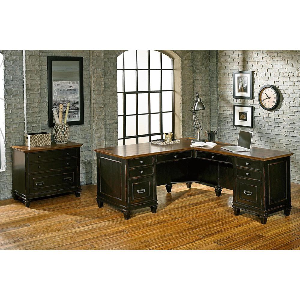 Wycliff Bay Hartford File Cabinet in Black and Oak, , large