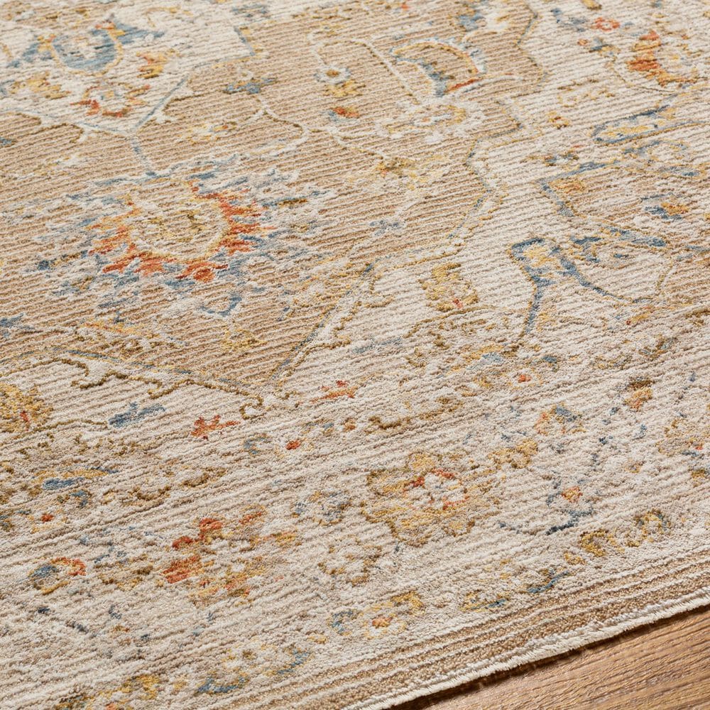 Surya Reina Tan, Light Gray, Medium Gray, Cream, Light Brown, Denim, Rust and Mustard 6&#39;7&quot; x 9&#39;6&quot; Area Rug, , large
