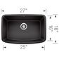 Blanco Valea 27" Single Bowl Kitchen Sink in Anthracite, , large