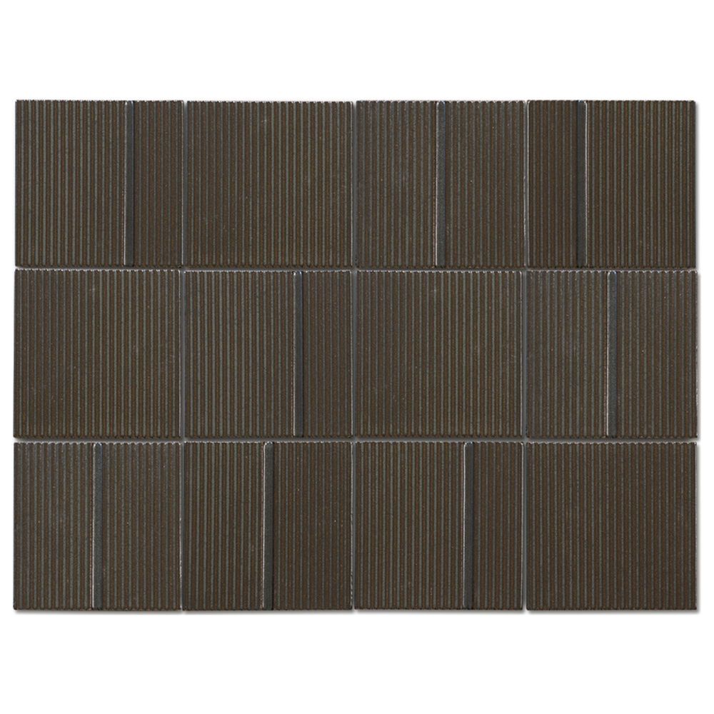 Emser Kanji Yuni 4" x 4" Square on 12" x 16" Glossy Porcelain Mosaic Sheet, , large