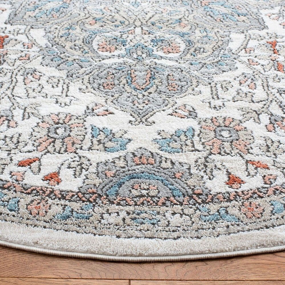 Safavieh Oregon 6&#39;7&quot; Round Grey and Ivory Area Rug, , large