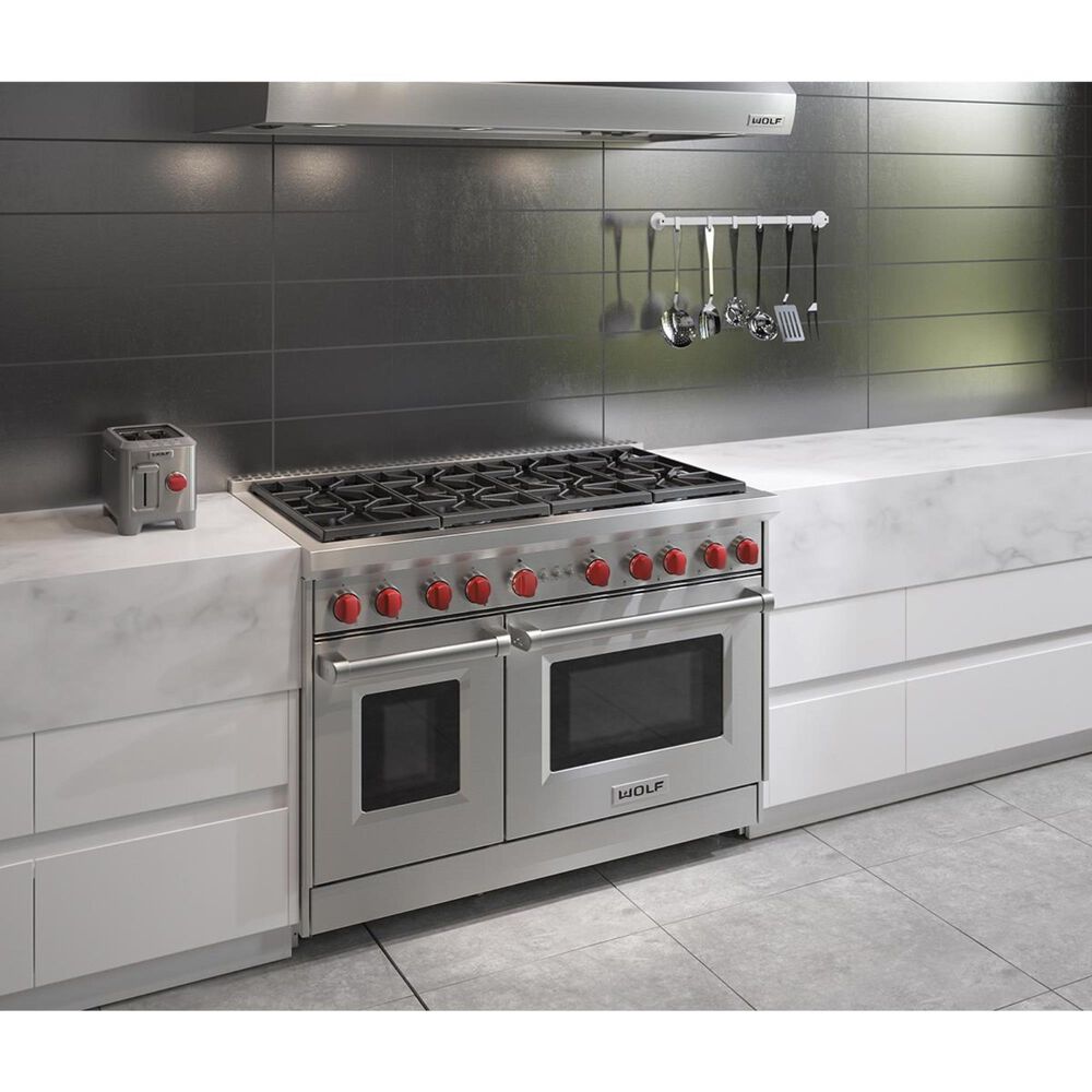 Wolf 48" 8 Burner Gas Range Liquid Propane Nebraska Furniture Mart