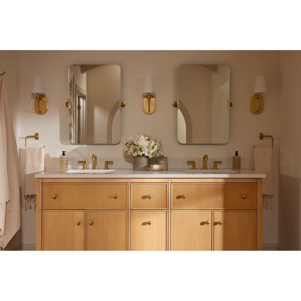 Kohler Castia Widespread Bathroom Sink Faucet in Vibrant Brushed Moderne Brass, , large