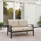Hearth and Haven Outdoor Loveseat with Light Khaki Metal Frame in Beige, , large