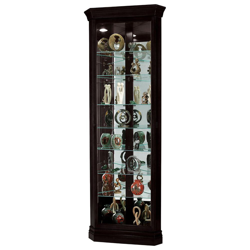 Howard Miller Duane 80" Corner Curio in Black Satin, , large