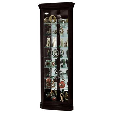 Howard Miller Duane 80" Corner Curio in Black Satin, , large