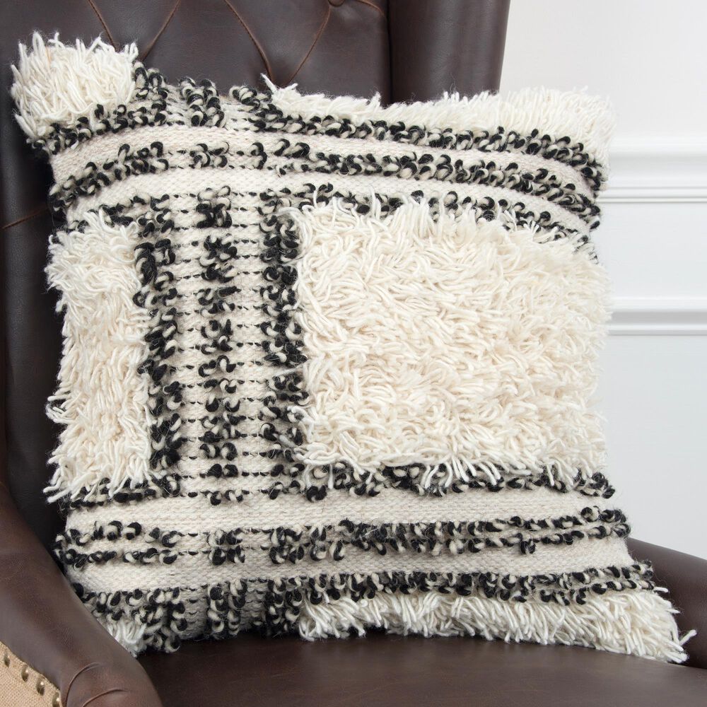 Rizzy Home Stripe 20" Down Filled Pillow in Natural, , large