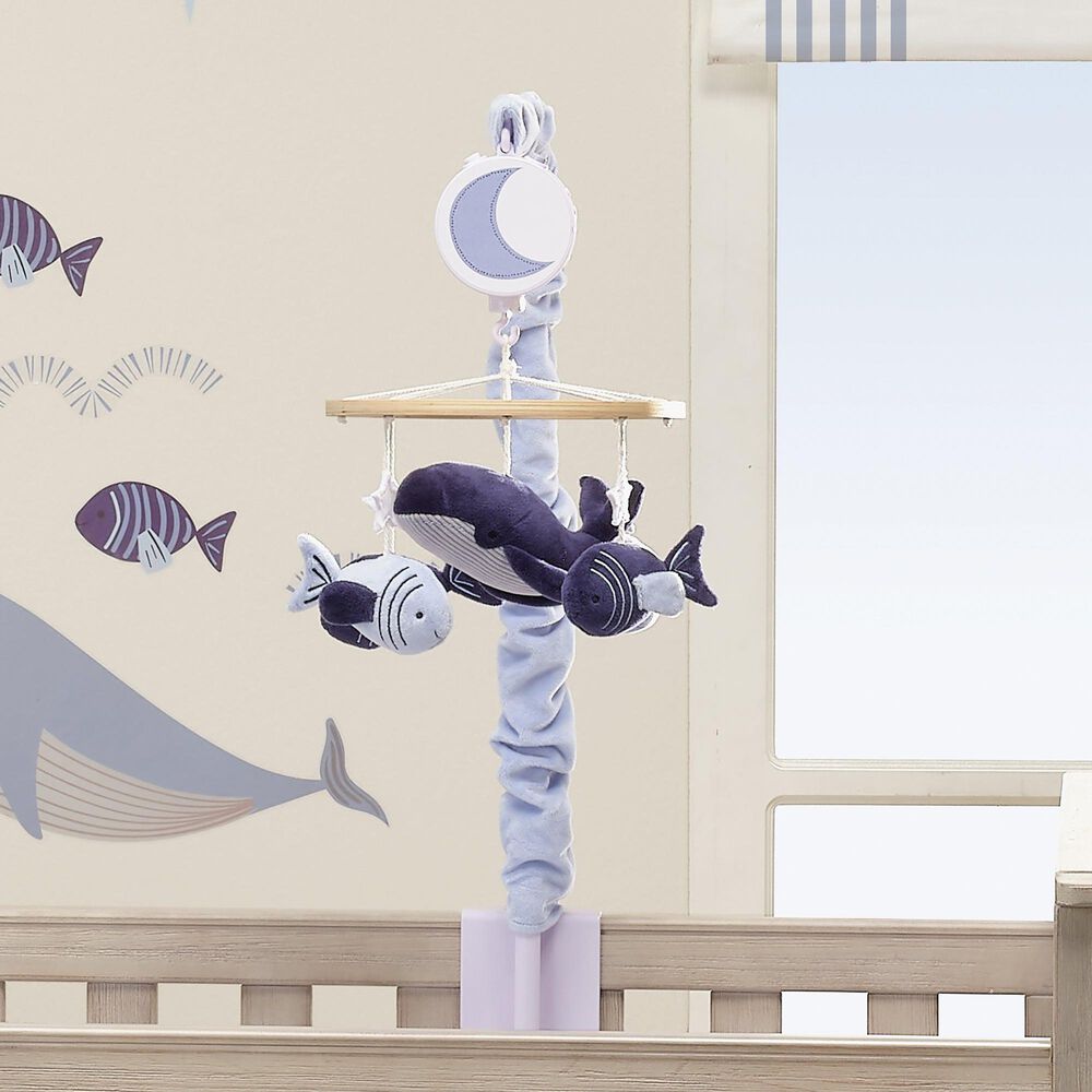 Lambs &amp; Ivy Bubbles and Squirt Musical Baby Crib Mobile in Blue, , large