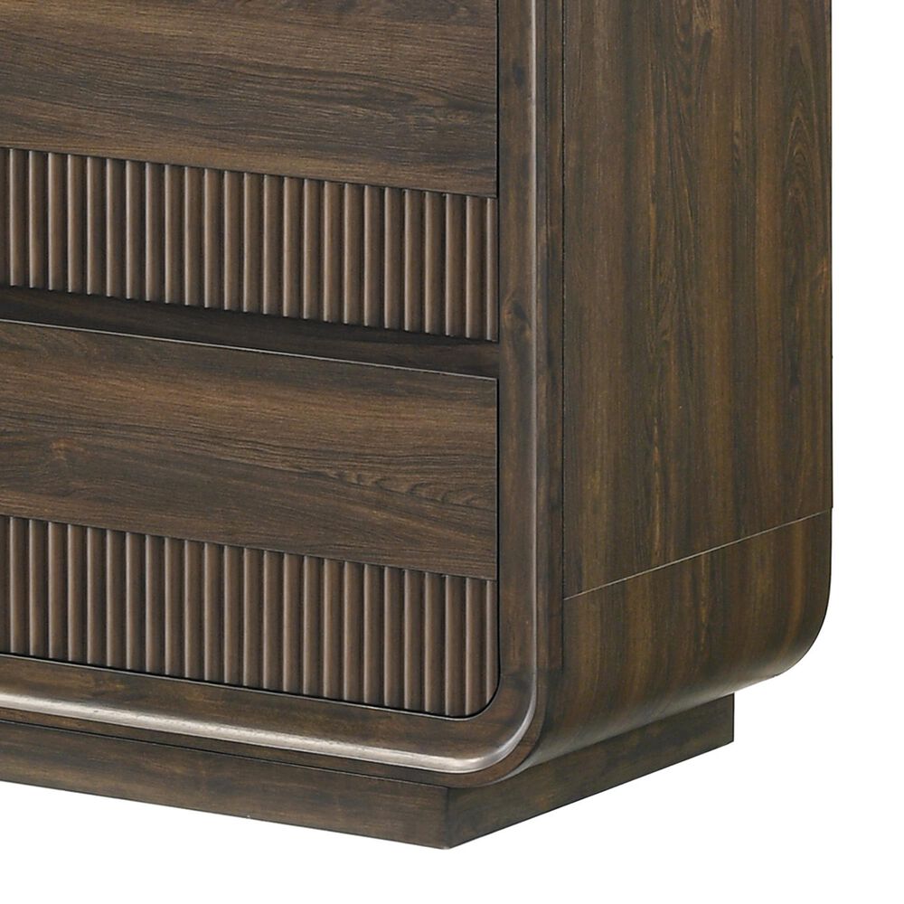 Crown Mark Kinkaid Queen Bed with Dresser, Chest, and Two Nightstands in Brown, , large