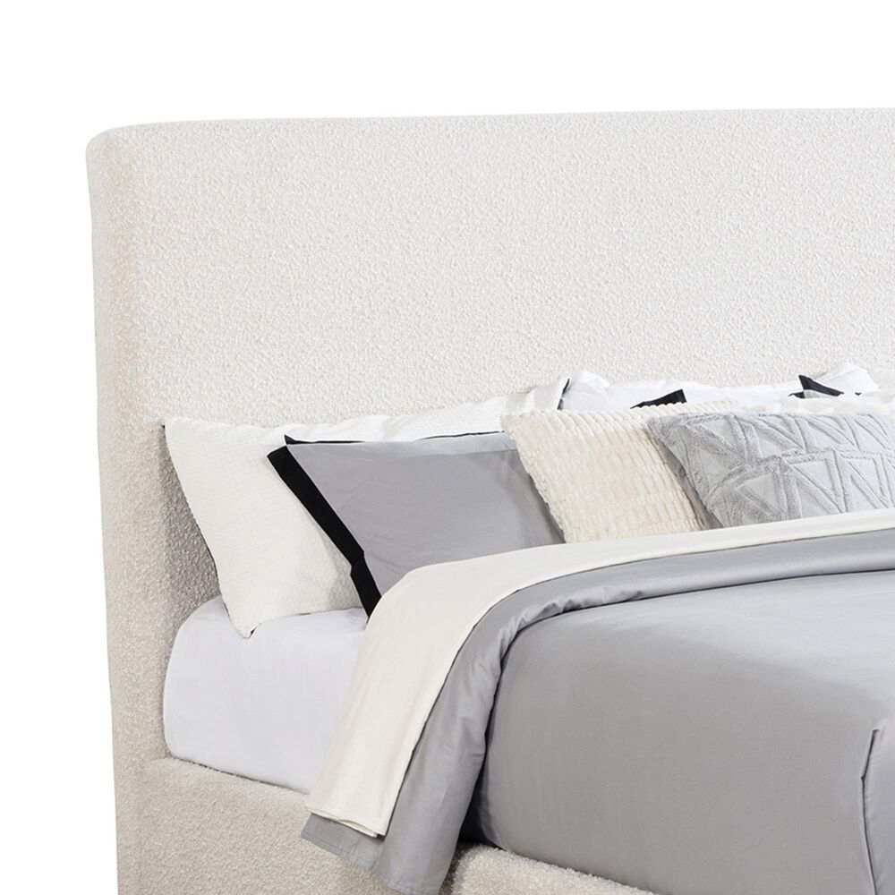 Pacific Landing Knox Eastern King Upholstered Platform Bed in Cream, , large