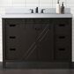 Lexora Home Marsyas 48" Single Bathroom Vanity in Brown with 2 cm White Cultured Marble Top and Rectangular Sink, , large