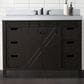 Lexora Home Marsyas 48" Single Bathroom Vanity in Brown with 2 cm White Cultured Marble Top and Rectangular Sink, , large