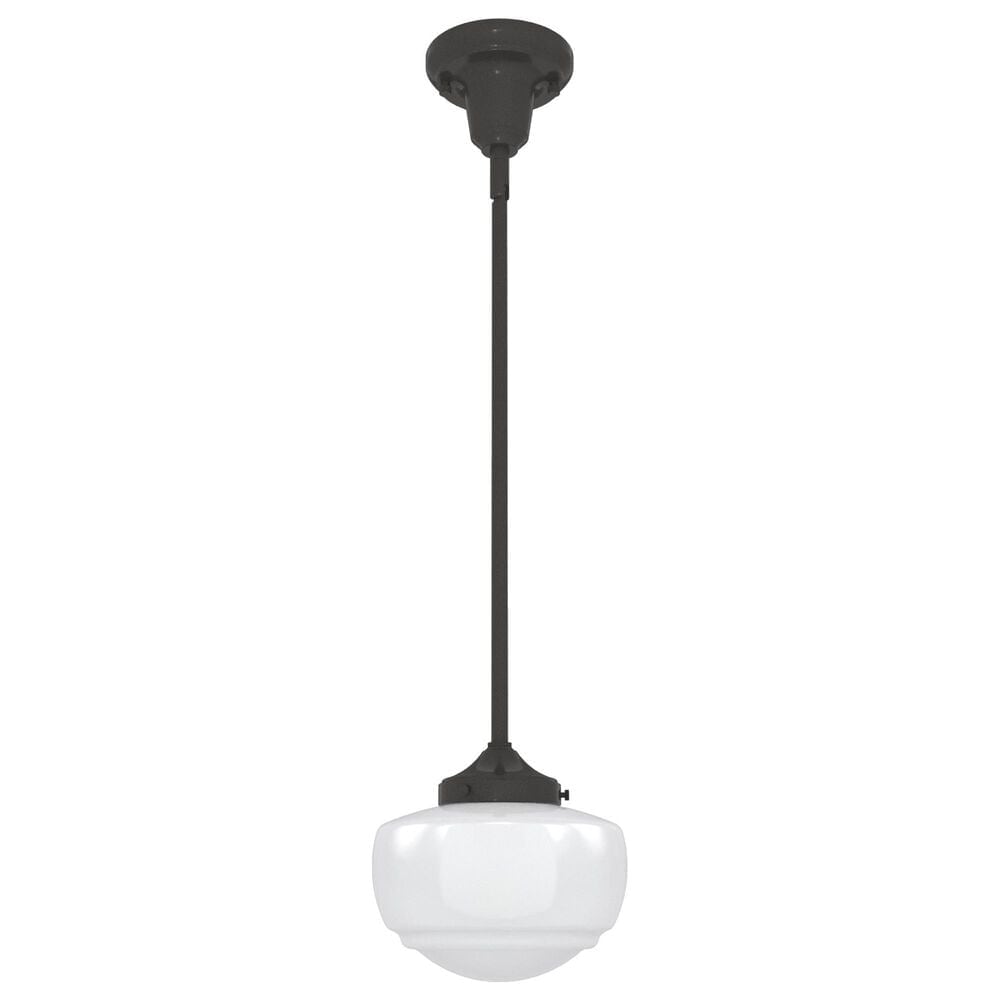 Hunter Saddle Creek 1-Light Mini Pendant with Shiny Cased White Glass in Noble Bronze, , large