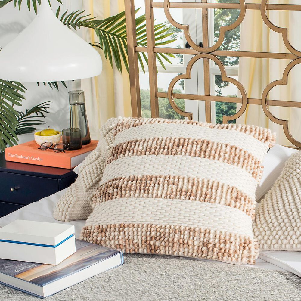 Safavieh Loop & Weaved Pillow in Eggshell Blend, , large