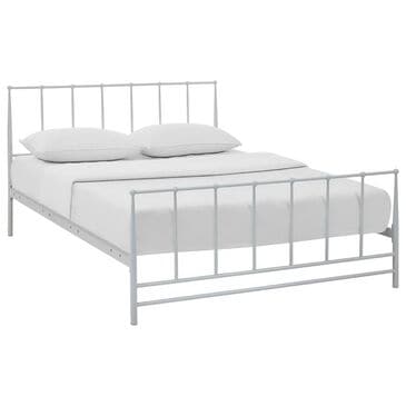 Modway Estate King Platform Bed in White, , large