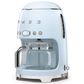 Smeg 47.34 Oz Drip Coffee Maker in Pastel Blue and Polished Chrome, , large