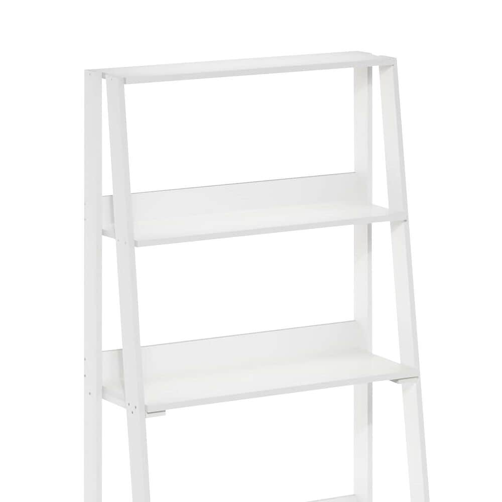 HOMLUX 5-Tier Ladder Display Bookshelf in White, , large
