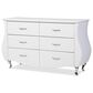 Baxton Studio Enzo 6-Drawer Dresser with White Upholstered in Stainless Steel, , large