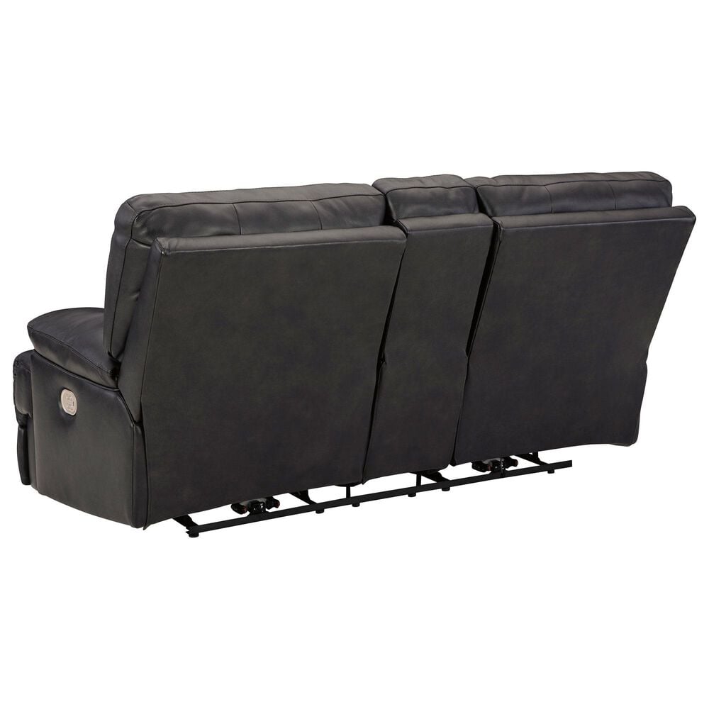 Ashley Mountainous Power Reclining Loveseat with Adjustable Headrest in Eclipse, , large