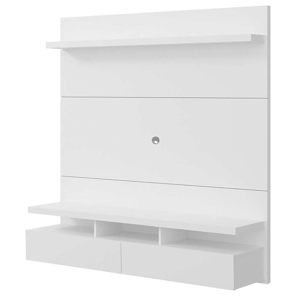 Manhattan City 62.99&quot; Floating Entertainment Center in White Gloss, , large