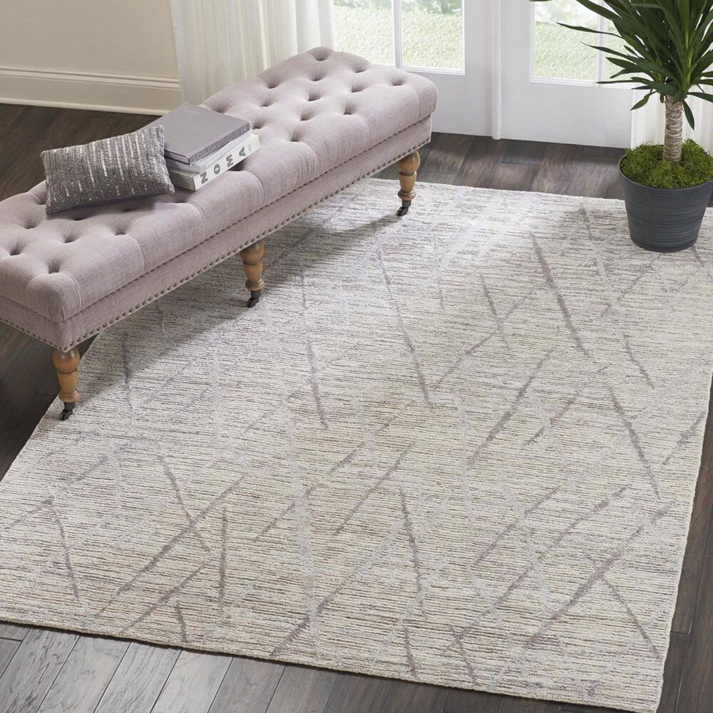 Nourison Ocean OCP02 5"6" x 7"5" Stone Area Rug, , large