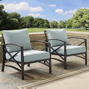 Crosley Furniture Kaplan 2-Piece Chair Set in Oiled Bronze and Mist, , large
