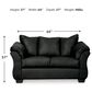 Ashley Darcy Stationary Loveseat in Black, , large