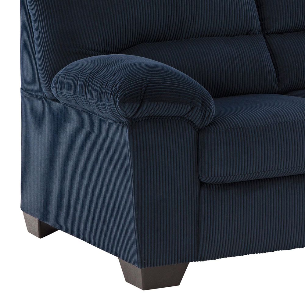 Ashley SimpleJoy Stationary Loveseat in Navy, , large