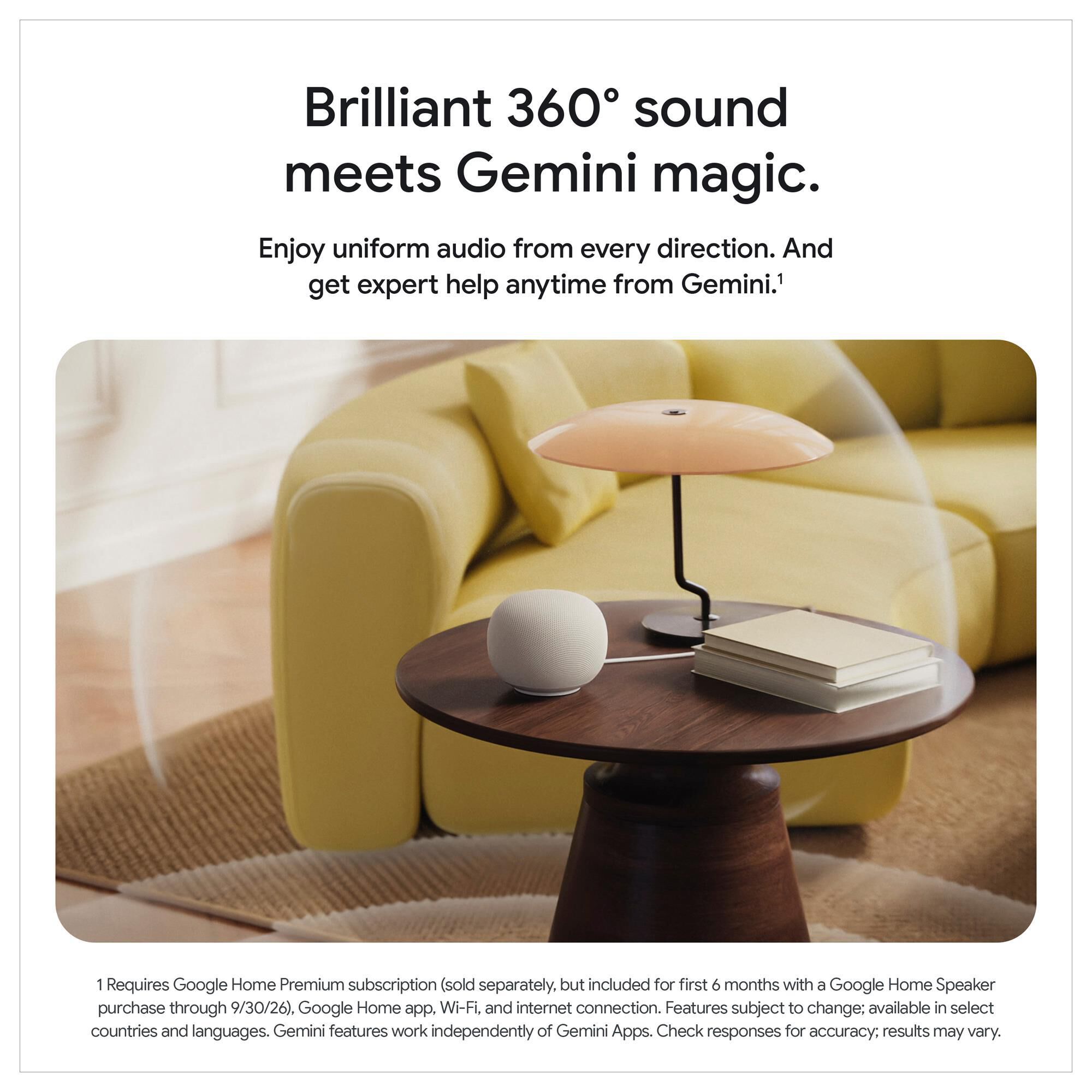 Google Home Speaker with Gemini in Porcelain