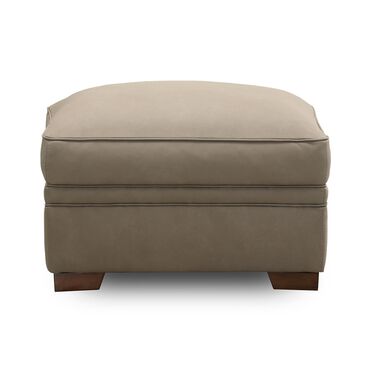 Sienna Designs Leather Ottoman in Succulents Light Grey, , large