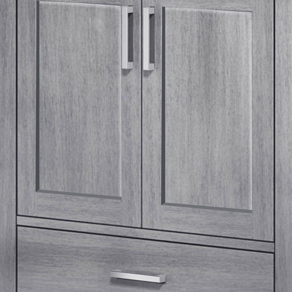 Lexora Home Jacques 30&quot; Single Bathroom Vanity in Distressed Grey with 2 cm White Carrara Marble Top and Rectangular Sink, , large