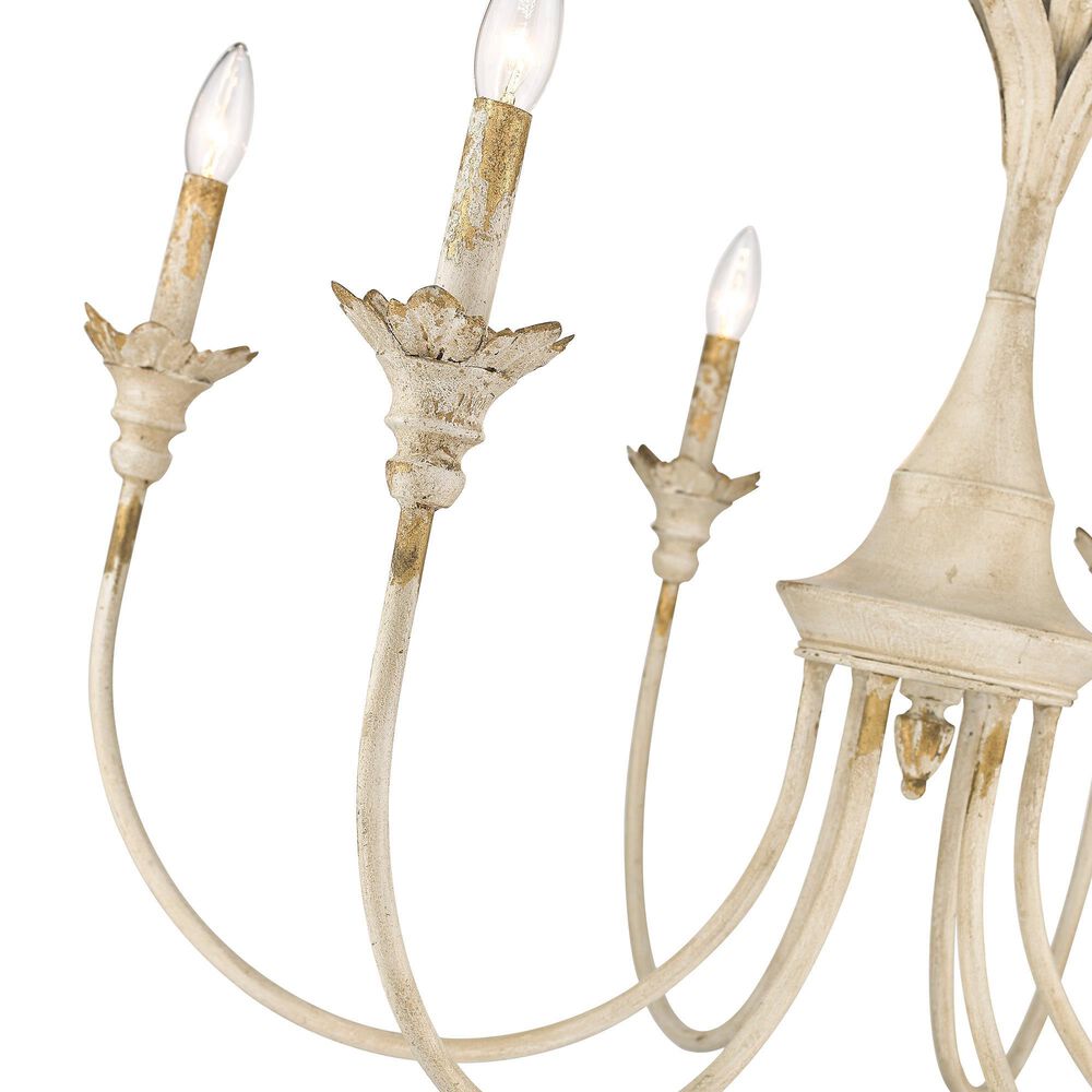 Golden Lighting Lillianne 6-Light Chandelier in Antique Ivory, , large